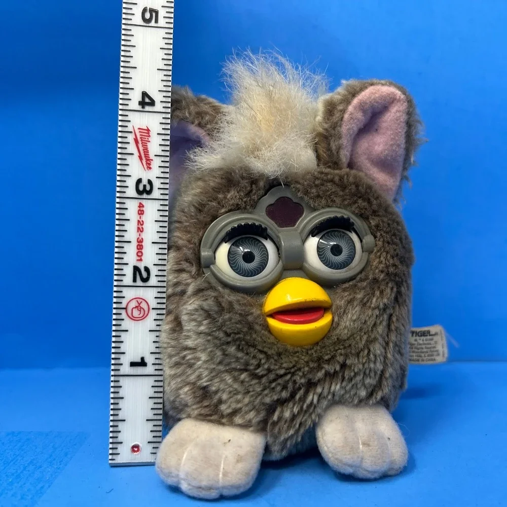 Tiger Furby Buddies 4 Inch Grey Owl Vintage 1999 Bean Bag Plush Toy